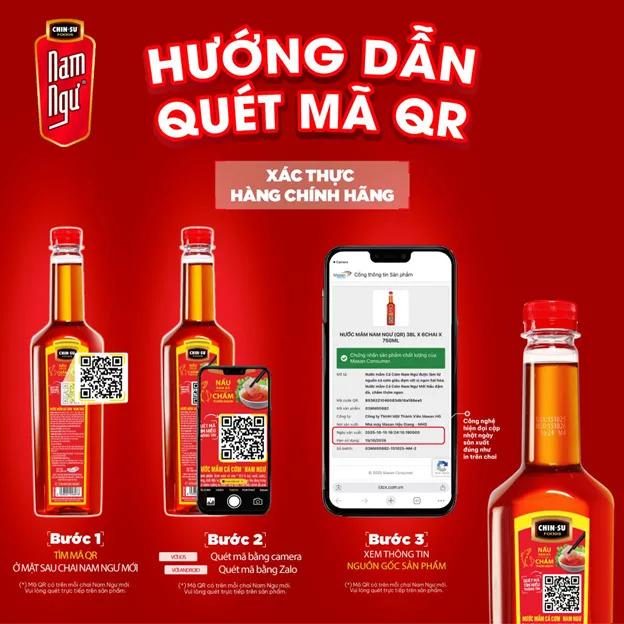 Quét QR code nước mắm Nam Ngư săn ưu đãi
